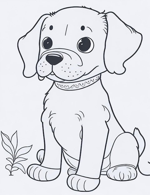 Livro de coloração de ilustrações de cães para crianças