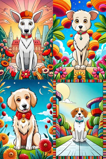 Como Desenhar Um Cachorro 🐶 Desenhar E Colorir Um Cachorro Fofo Com Seus  Acessórios 🐕🐾🌈 