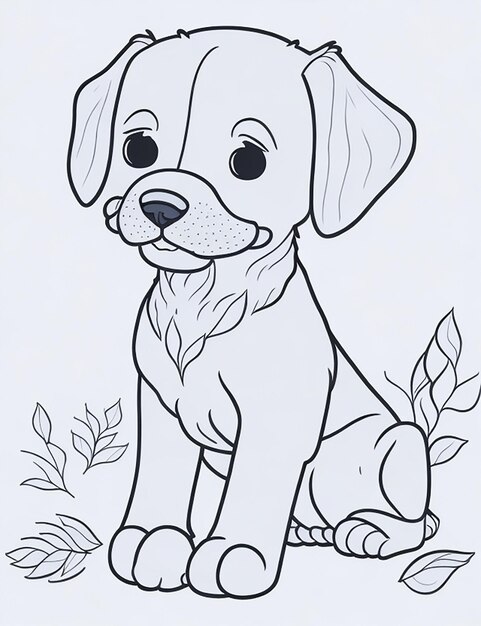 Página De Colorir Cachorrinho Fofo Ilustração Stock - Ilustração de pastel,  artwork: 279559927