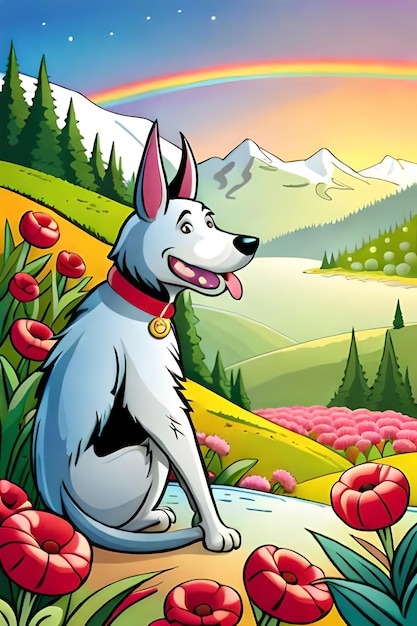 Livro de colorir com ilustração de cachorro fofo para crianças