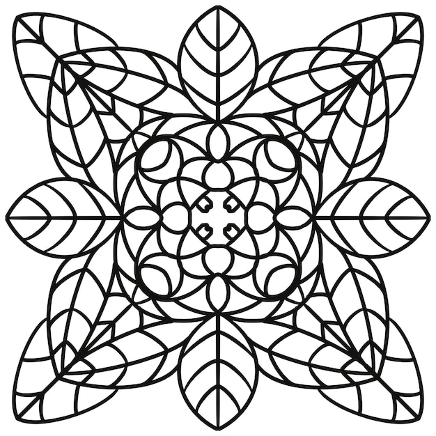 Livro de colorir de arte de linha em fundo branco