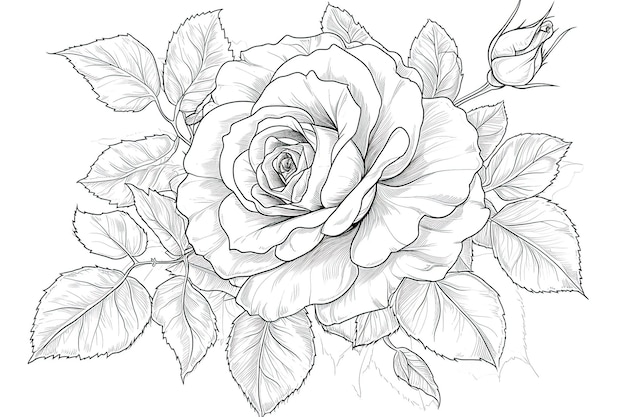 Livro de colorir flores estilo doodle contorno preto