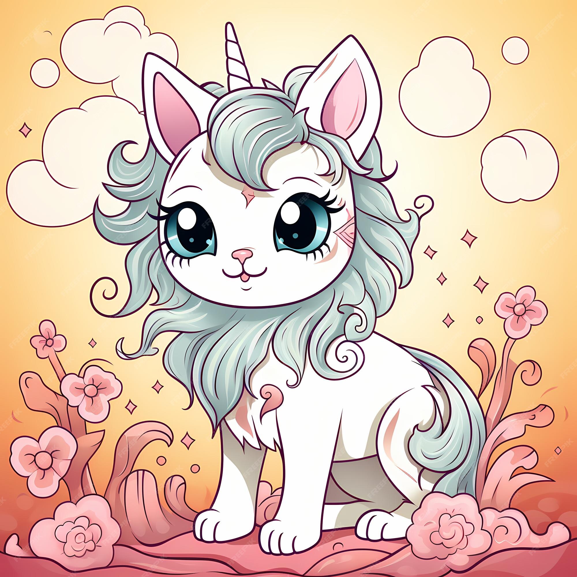 Desenho de kitty unicorn para colorir