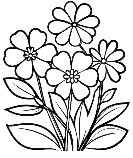 Livro de colorir para crianças flores bonitas livro de colorir anti-estresse contorno padrão floral