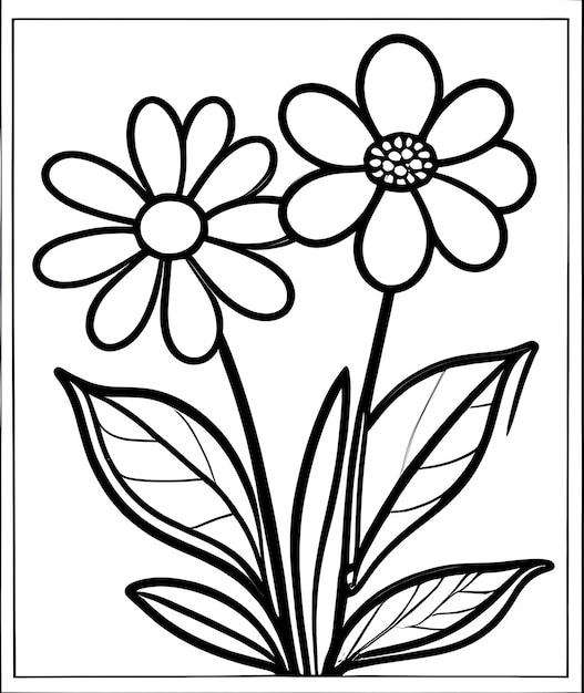 Livro de colorir para crianças flores bonitas livro de colorir anti-estresse contorno padrão floral
