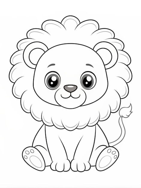 Foto livro de colorir para crianças livro simples de colorir leão