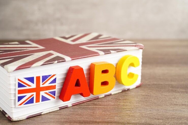 Foto livro de inglês com aprendizado de pós-graduação e tutorial para estrangeiro