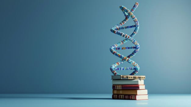 Foto livro dna helix na biblioteca