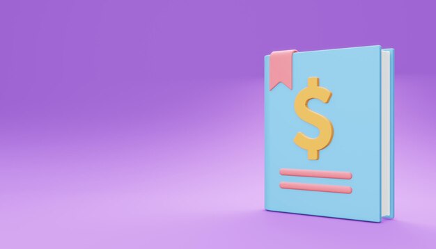 Livro Financeiro Ilustração 3D