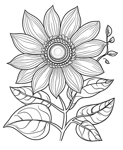 Livro para colorir fundo floral flores em um fundo branco foco suave seletivo