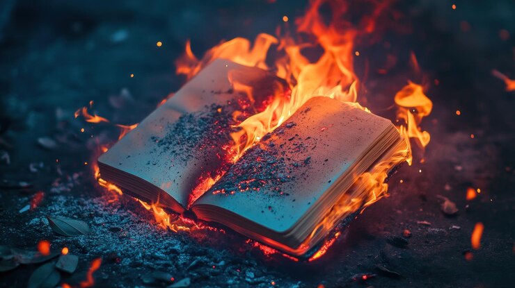 Foto livro queimado