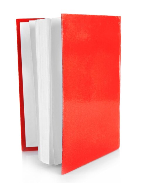 Foto livro vermelho isolado no branco