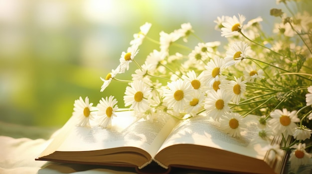 livros com flores foto grátis fundo HD