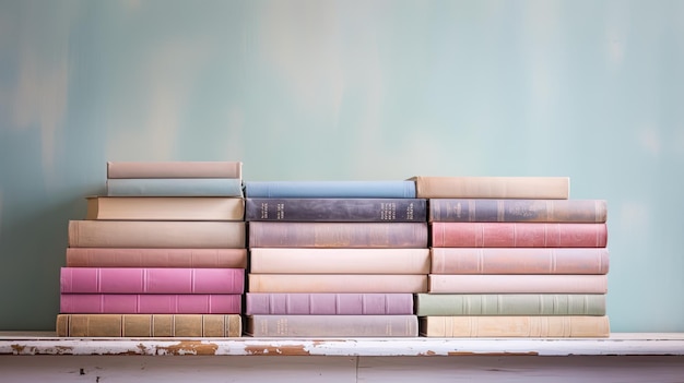 Livros de cores pastel