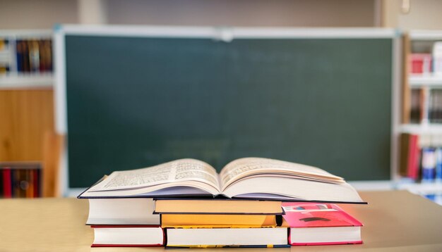 livros e quadro para a volta à escola pano de fundo