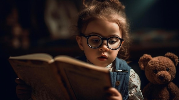 Foto livros noturnos e contação de histórias com criança no quarto para relaxar na hora de dormir e conto de fadas