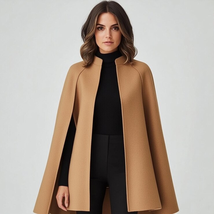 Foto lk bennett wool blend cape coat oferece um toque moderno no design clássico da capa com uma silhueta elegante v 61 job id e9c2b8dafd8145eeab6f8b328671a29f