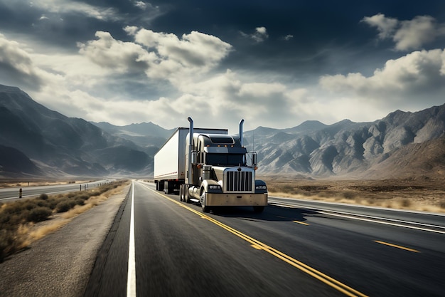 LKW auf dem Autobahntransportkonzept