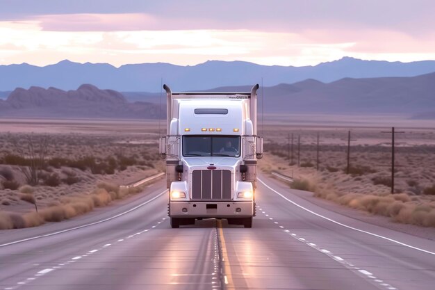 Foto lkw fährt auf der straße