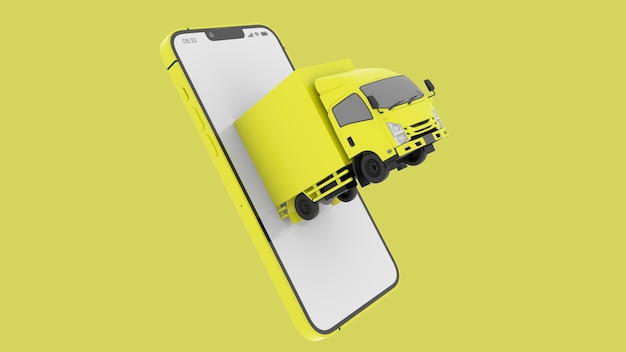 LKW geht aus dem Smartphone