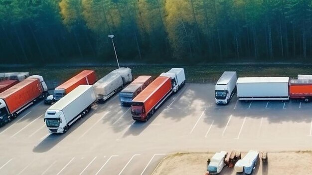 Foto lkw-haltestelle auf der autobahn