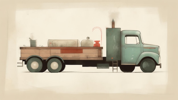 LKW im Stil von Oliver Jeffers