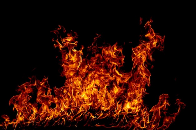 La llama ardiente del fuego Una gran llama ardiente