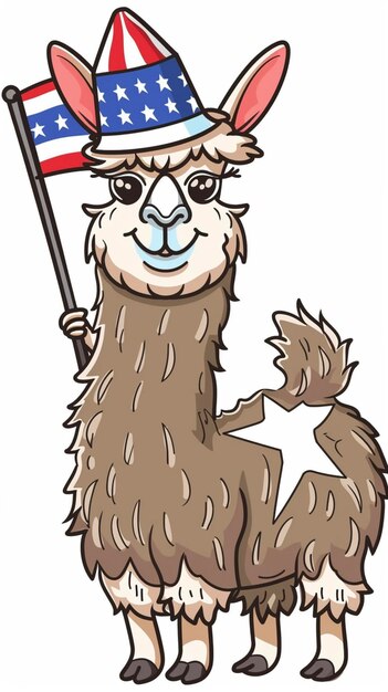 Llama Bandera Americana Alpaca EE.UU. Bufanda 4 de julio el día de la independencia de los Estados Unidos Cita roja blanca y llama
