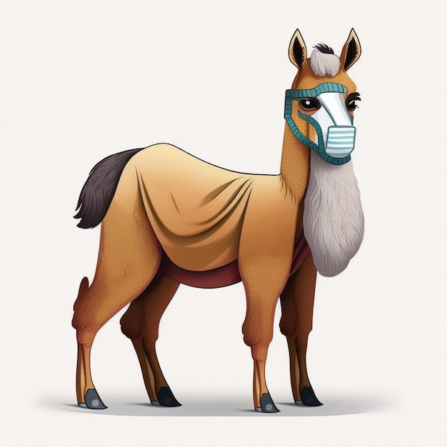 Llama corpo inteiro Personagem de desenho animado Ilustração vetorial