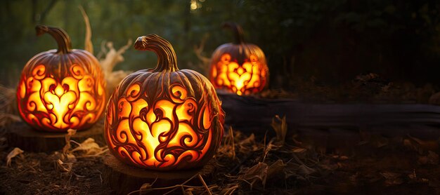 Llama espeluznante tallado calabazas con velas dentro DIY decoraciones de Halloween para casa de miedo