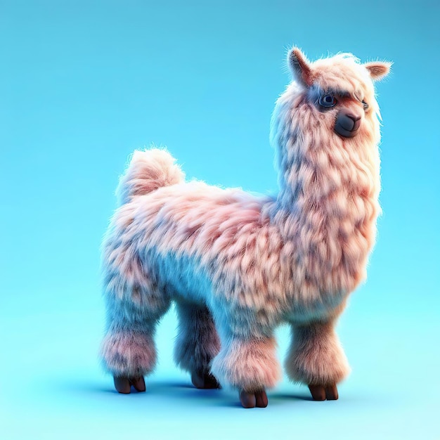 Una llama con un fondo azul.