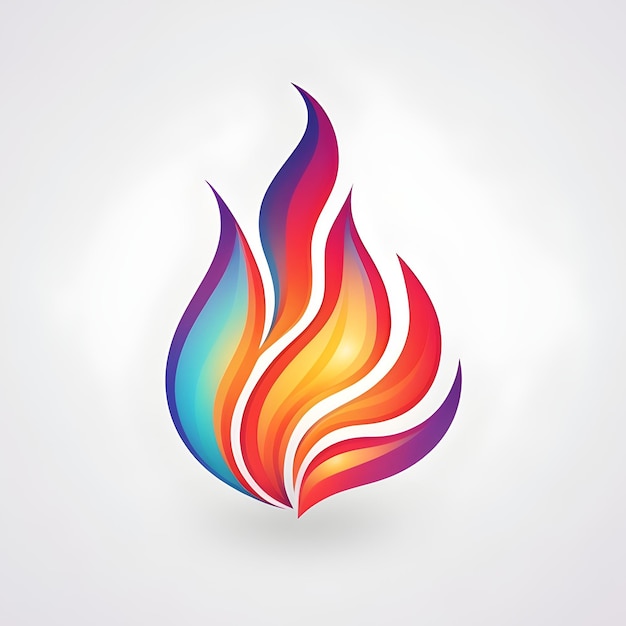 Llama de fuego logotipo simple y colorido