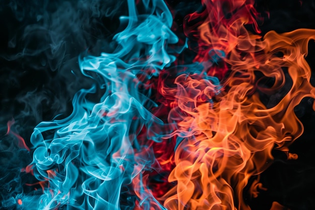 llama de fuego multicolor