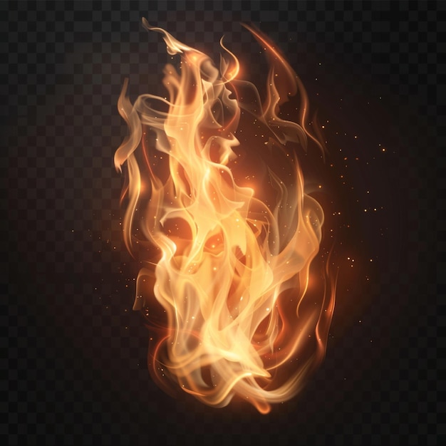 Llama de fuego realista