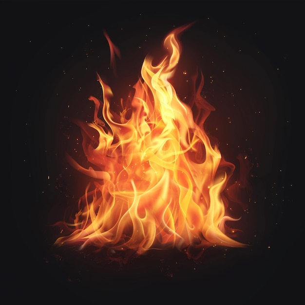 Llama de fuego realista