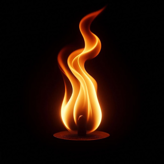 una llama con una llama que dice "fuego" en ella