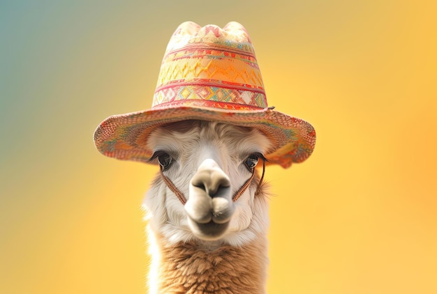 llama mexicana con sombrero