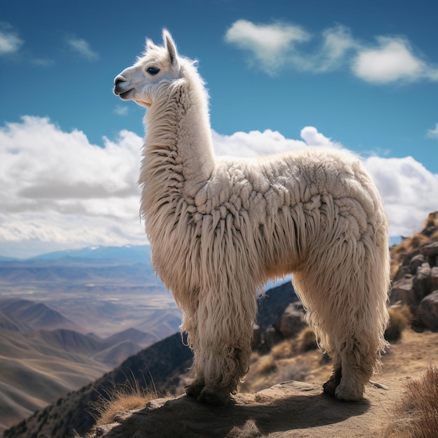 Foto llama en las montañas