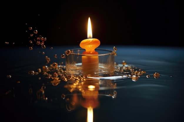 La llama de la vela interactuando con objetos flotantes en gravedad cero