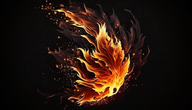 Llamarada ardiente enciende la oscuridad Ilustración de fuego