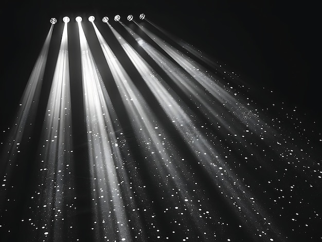 Las llamaradas de luz de Gobo con llamaradas estampadas y textura brillante en blanco y negro Y2K Collage Light Art