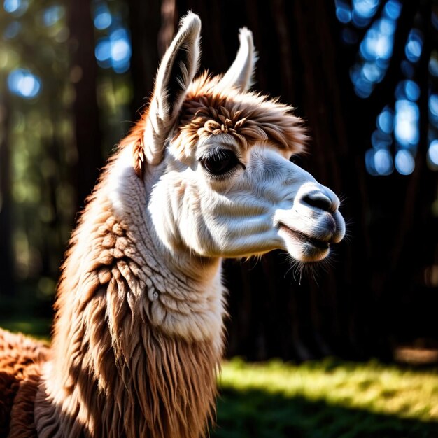 Foto llamas animais selvagens que vivem na natureza parte do ecossistema