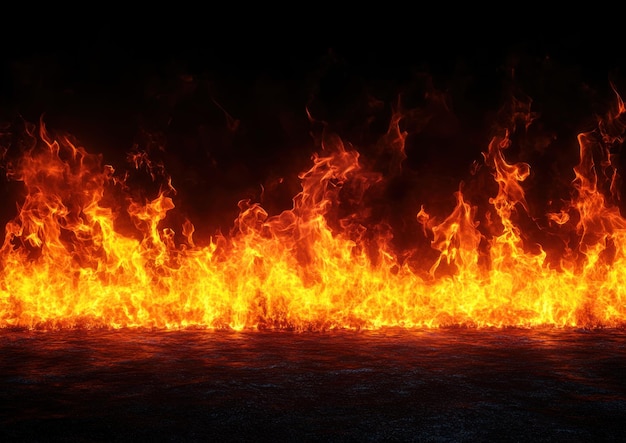 Llamas de fuego sobre fondo negro