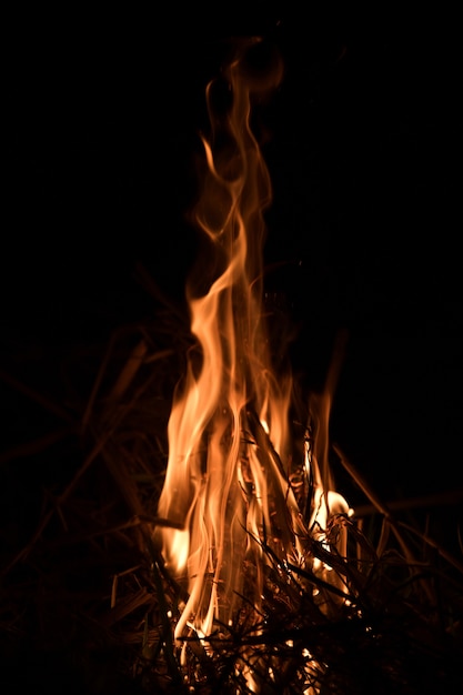 Llamas de fuego sobre fondo negro