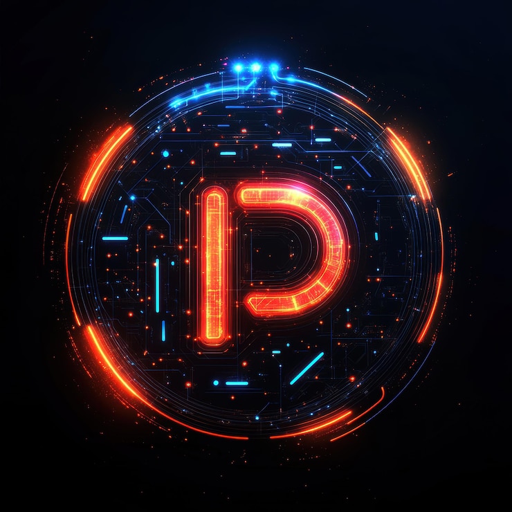 Foto el llamativo logotipo de inteligencia artificial con tipografía audaz