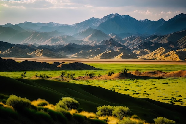 Llanuras y montañas en el paisaje Asias naturaleza en general