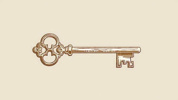 una llave de oro con la palabra llave en ella