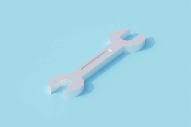 Llave de un solo objeto aislado. Representación 3d