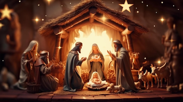 La llegada divina La radiante Navidad de la Natividad del Niño Jesús