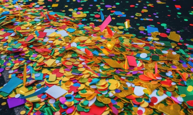 Llovió un arcoíris de confeti de colores Creando usando herramientas generativas de IA